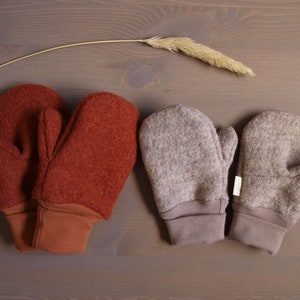 Woolen mittens for kids, organic cuffs, boiled, gloves, kids, baby image 3