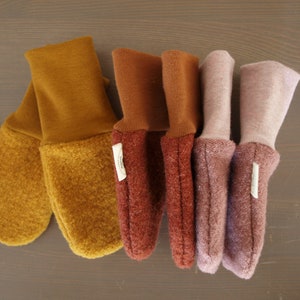 Gants de promenade, manchettes bio, gants de marche en laine, couleur souhaitée, bébé, enfant image 2