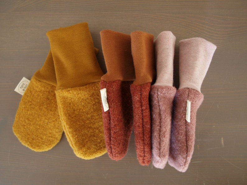 Wool mittens Baby, virgin wool, boiled wool, kids image 2