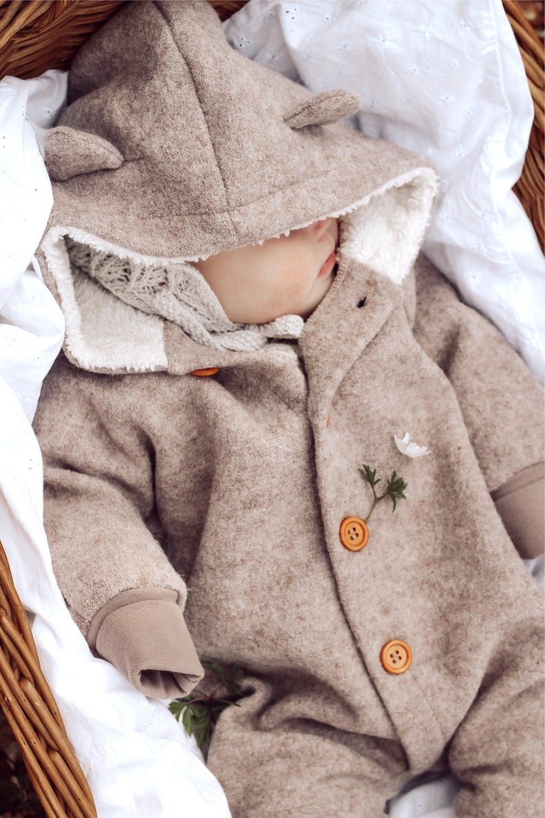 Woolen bodysuit little bear, virgin wool, Jumpsuit, Overall color of choice image 3