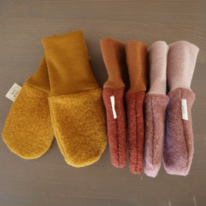 Gants de promenade, manchettes bio, gants de marche en laine, couleur souhaitée, bébé, enfant image 1