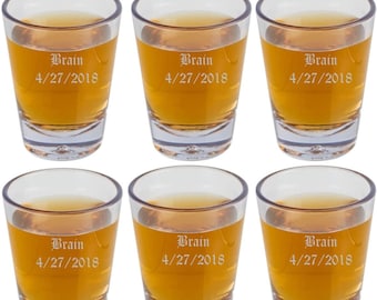 Personalized Shot Glasses Set: Engraved Groomsman Bridesmaid Gifts
