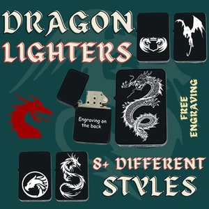 Unleash the Dragon: Exquisite Custom Laser-Engraved Windproof Lighters with Unique Dragon Designs by Gifts Infinity!