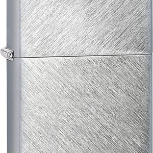 Personalized Zippo Brushed Chrome Herringbone Sweep Windproof Lighter Free Engraving