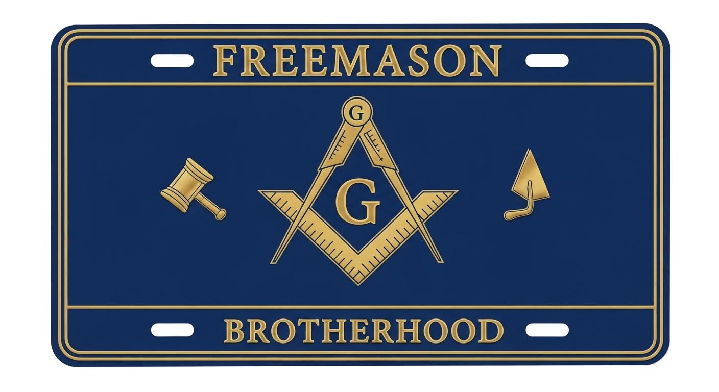 Freemason Grand Lodge License Plate Frame – Masonic Emblem Decorative ...