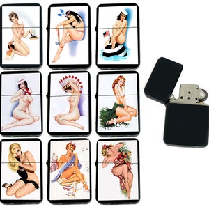 Vintage Retro Sexy Pin UP Girls Gifts Infinity Black Matt Windproof Lighters!