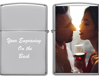 Custom Zippo Lighter: High Polish, Personalized Photo & Engraving
