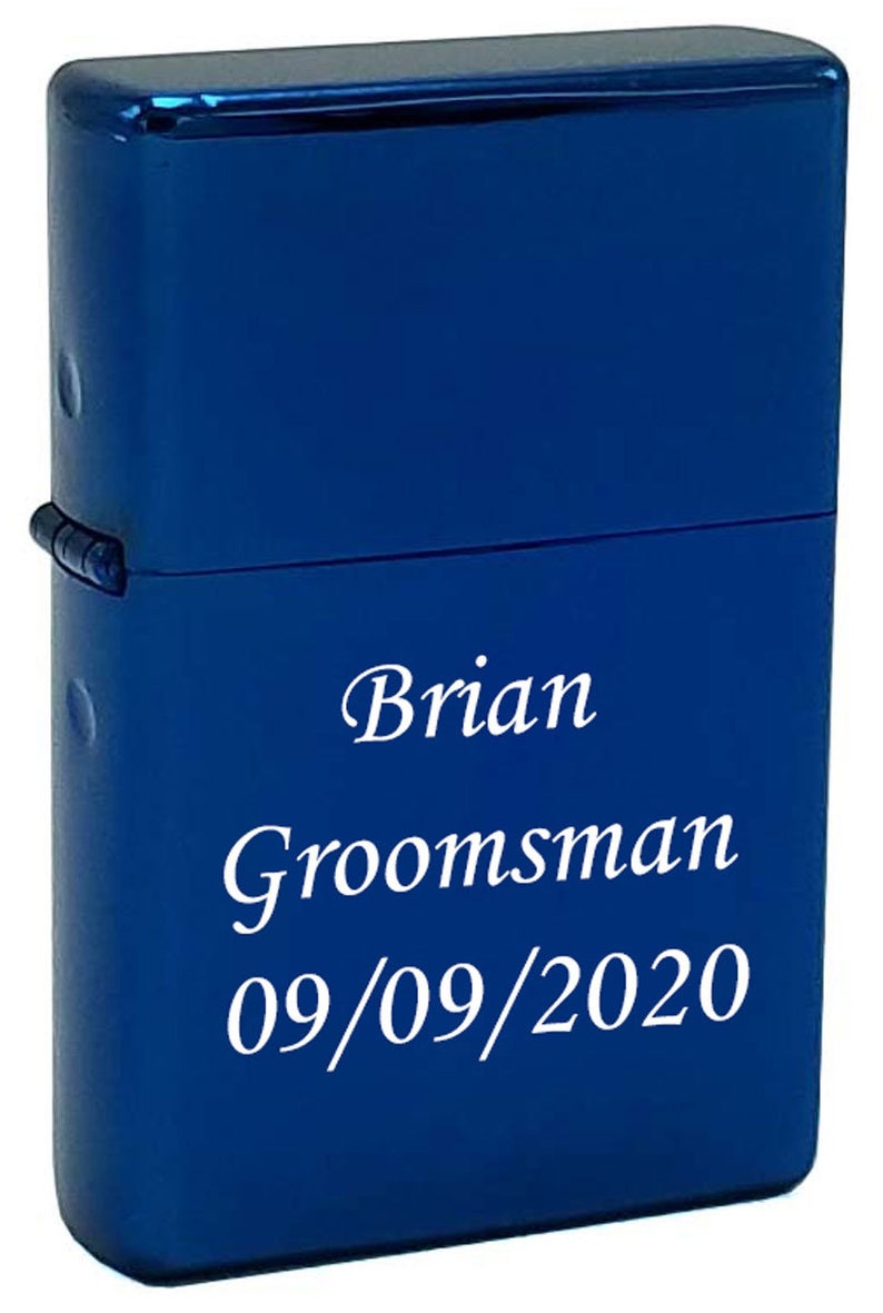 Personalized Lighter Intricate Spade Design - Free Engraving Windproof custom Blue