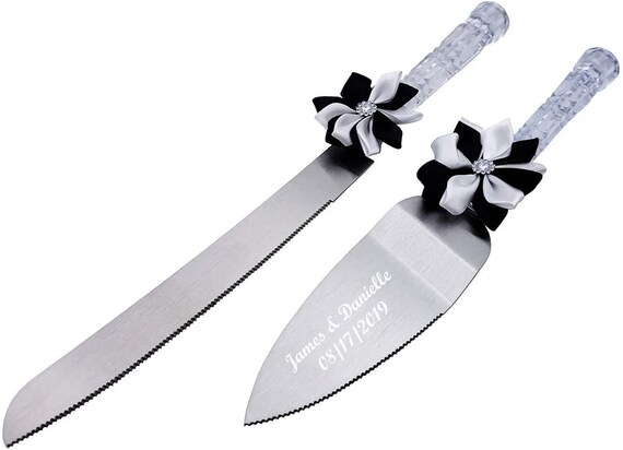 Gifts Infinity Personalized Wedding Cake Knife and Server Set Free  Engraving purple 
