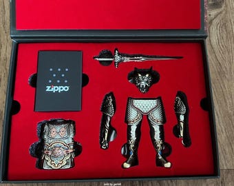 Zippo Collectable Samurai Dragon Limited Edition Table Lighter Set