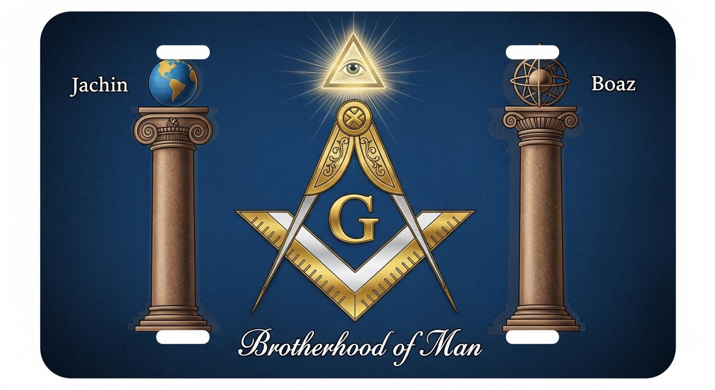 Freemason Grand Lodge License Plate Frame – Masonic Emblem Decorative ...