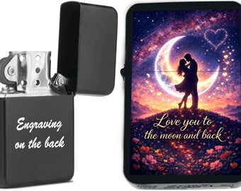 Love You to the Moon and Back Lighter – Romantic Gift for Couples, Anniversary & Valentine’s Day Keepsake