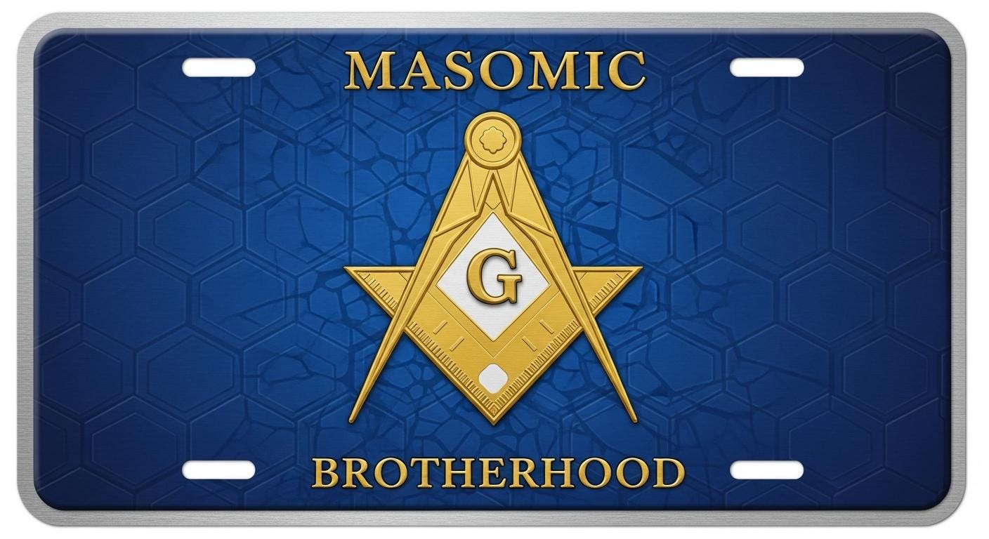 Freemason Grand Lodge License Plate Frame – Masonic Emblem Decorative ...