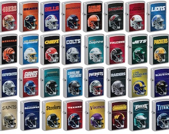 Personalized Official NFL Zippo Lighter Choose you Team Laser Engraving On The Back.