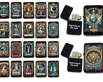 Custom Tarot Card - Major Arcana Cards Available Unique Collectible Gifts Infinity Black Matt Windproof Lighters!