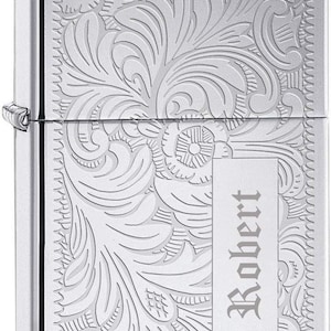 Personalized Zippo Venetian Chrome Windproof Lighter Free Engraving