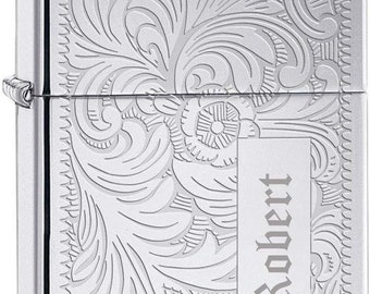 Personalized Zippo Venetian Chrome Windproof Lighter Free Engraving