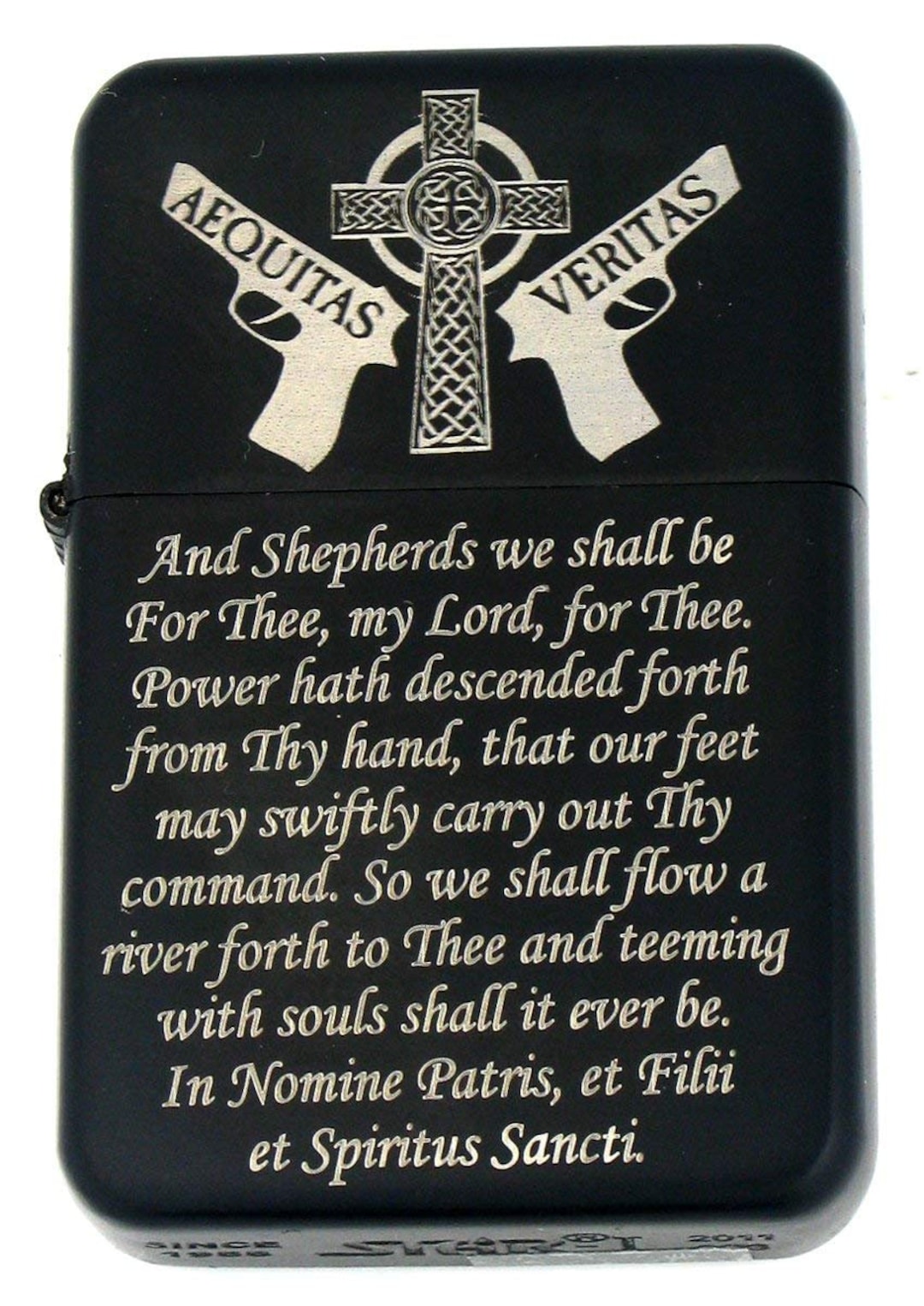 Gifts Infinity® Boondocks Saints Prayer Matt Black Finish Wind Proof Oil  Lighter 2 - Etsy