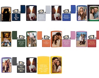 Custom Zippo Lighter: High Polish, Personalized Photo & Engraving Pipe Insert.