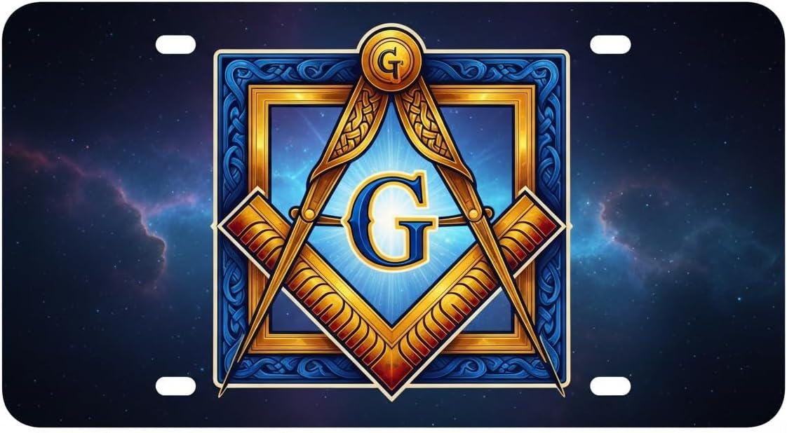 Freemason Grand Lodge License Plate Frame – Masonic Emblem Decorative ...