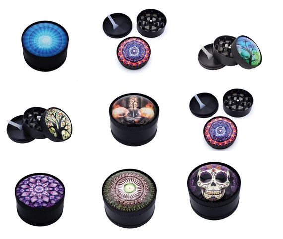 Tree Of Life Herb Grinder: 2.2" Aluminum 4-Piece with Pollen Catcher