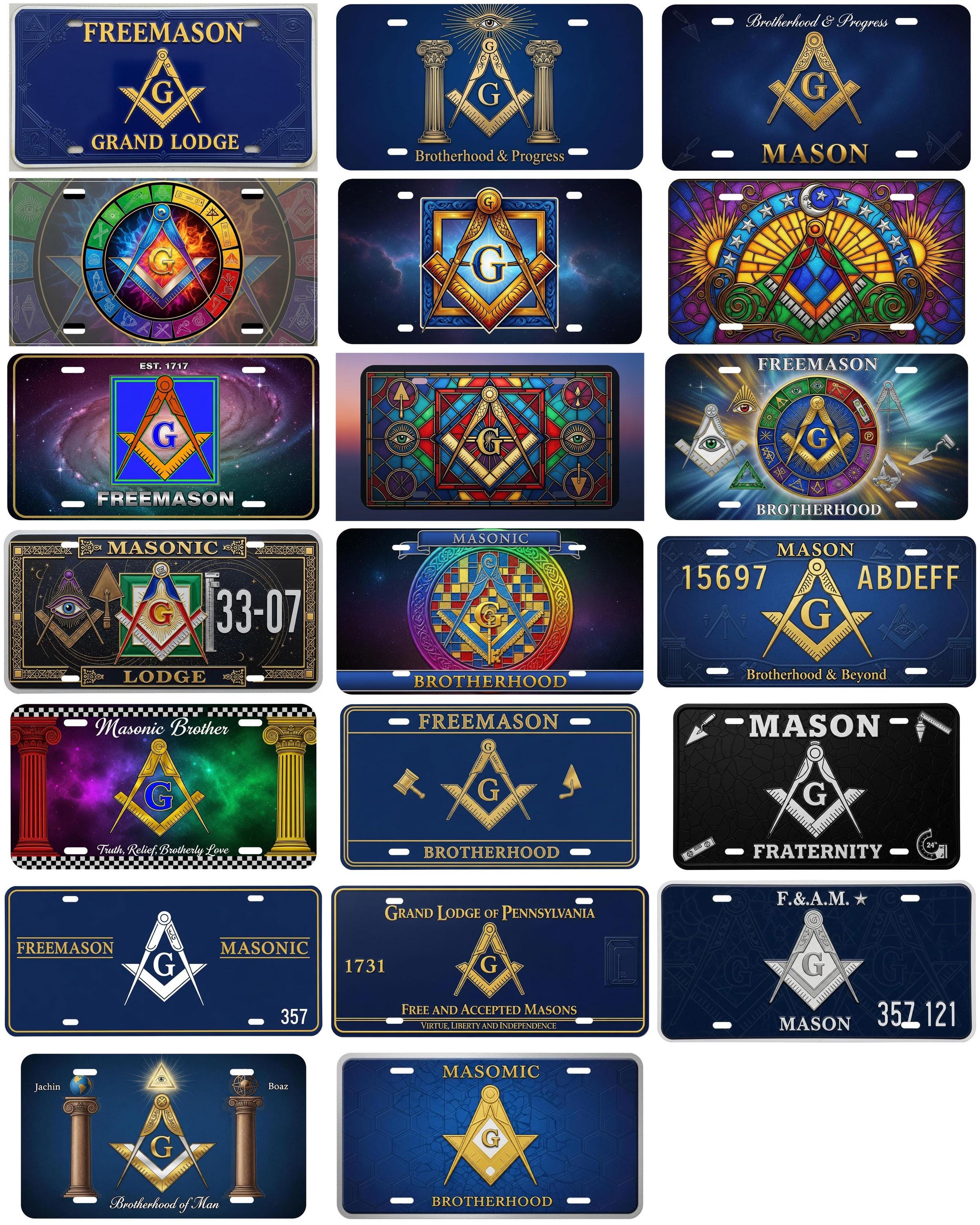 Freemason Grand Lodge License Plate Frame – Masonic Emblem Decorative ...