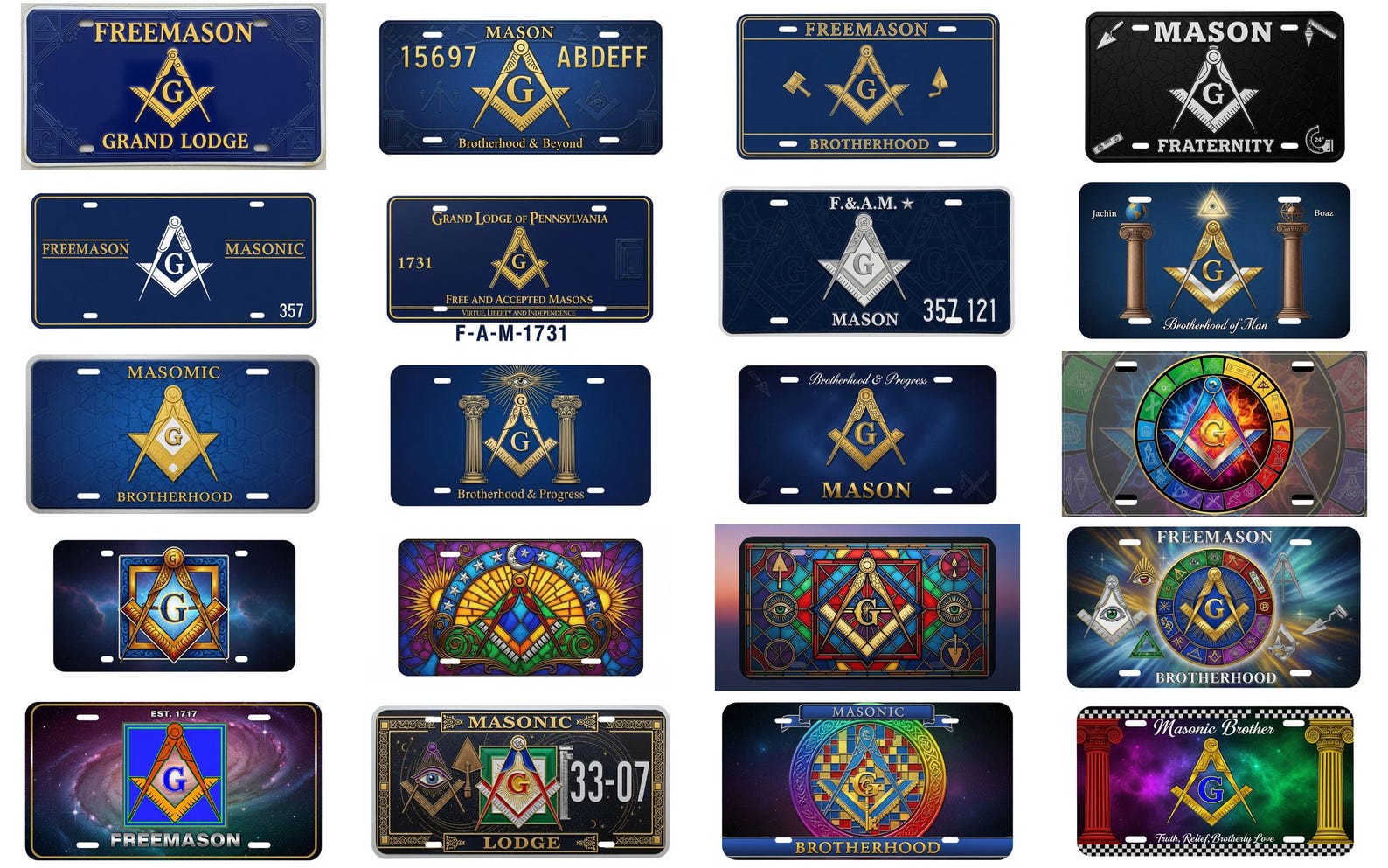Freemason Grand Lodge License Plate Frame – Masonic Emblem Decorative ...