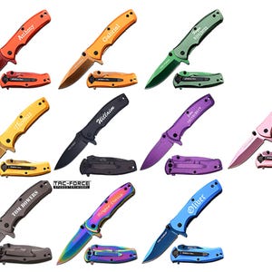 Customized Engraved Pocket Folding Knife - Groomsmen Wedding Party Monogrammed