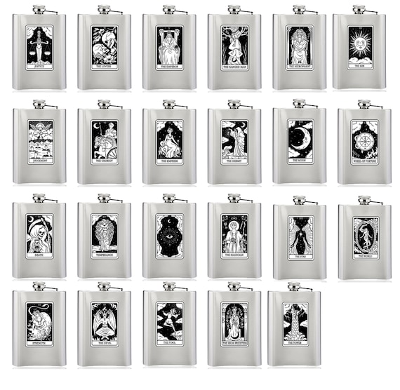 8oz - The Lovers Tarot Card - SS Flask 8oz - The Lovers Tarot Card - SS Flask
