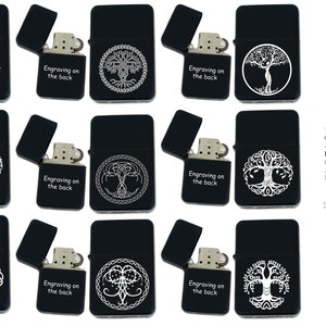 Tree Of Life Laser Engraved Unique Collectible Gifts Infinity Black Matt Windproof Lighters! #1