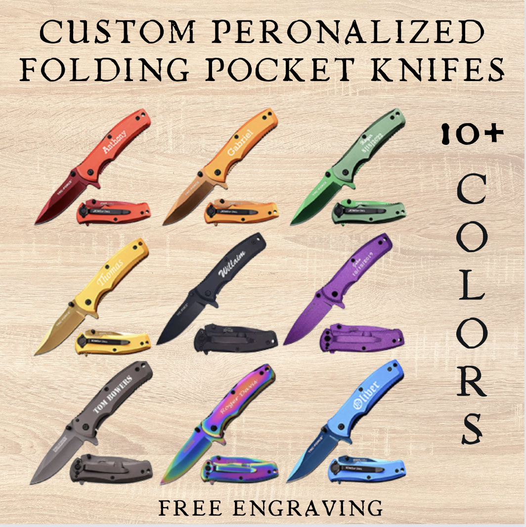 Unveil the Perfect Gift: Personalized Engraved Pocket Folding Knife - Wedding, Birthday, & Holiday Gifts!