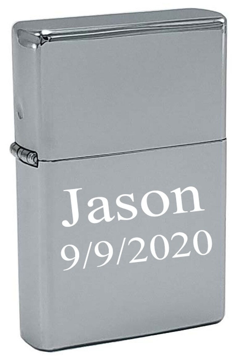 May include: Silver lighter with the name "Jason" and the date "9/9/2020" engraved on it.