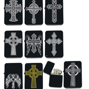 Custom Religious Cross Available Laser Engraved Unique Collectible Gifts Infinity Black Matt Windproof Lighters!