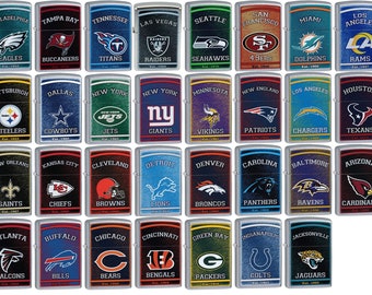 Personalized Official NFL Zippo Lighter Choose you Team Laser Engraving On The Back.