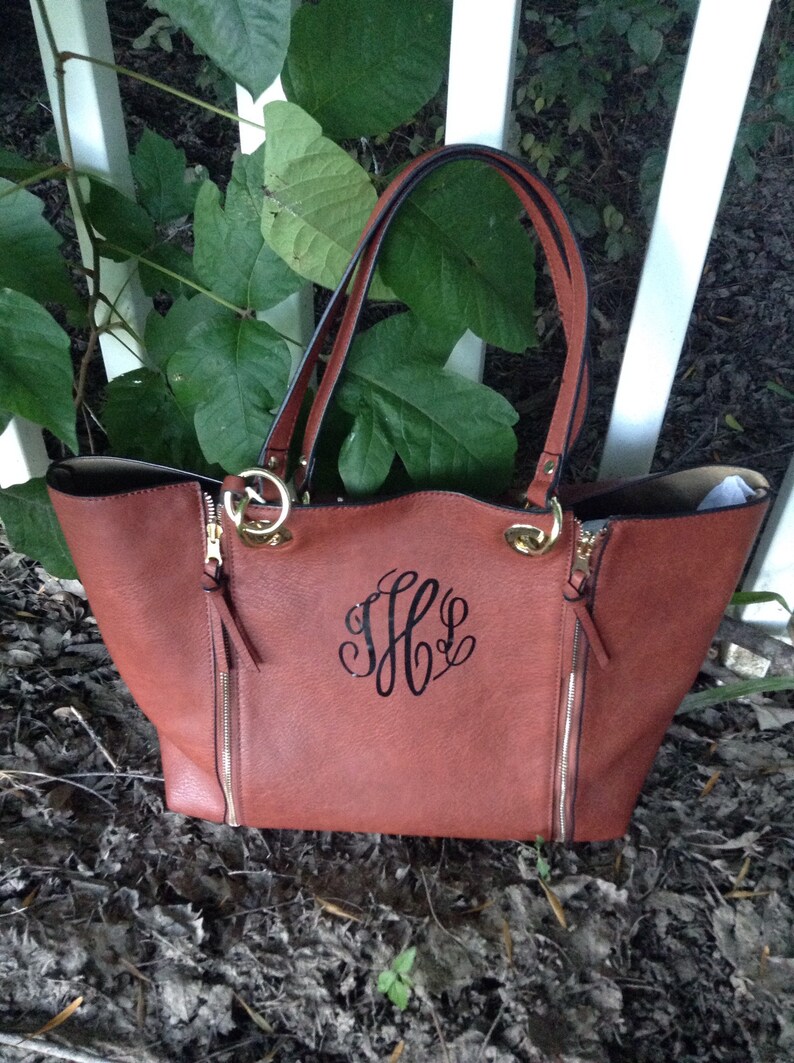 Monogram purse tote designer inspired bag monogram | Etsy