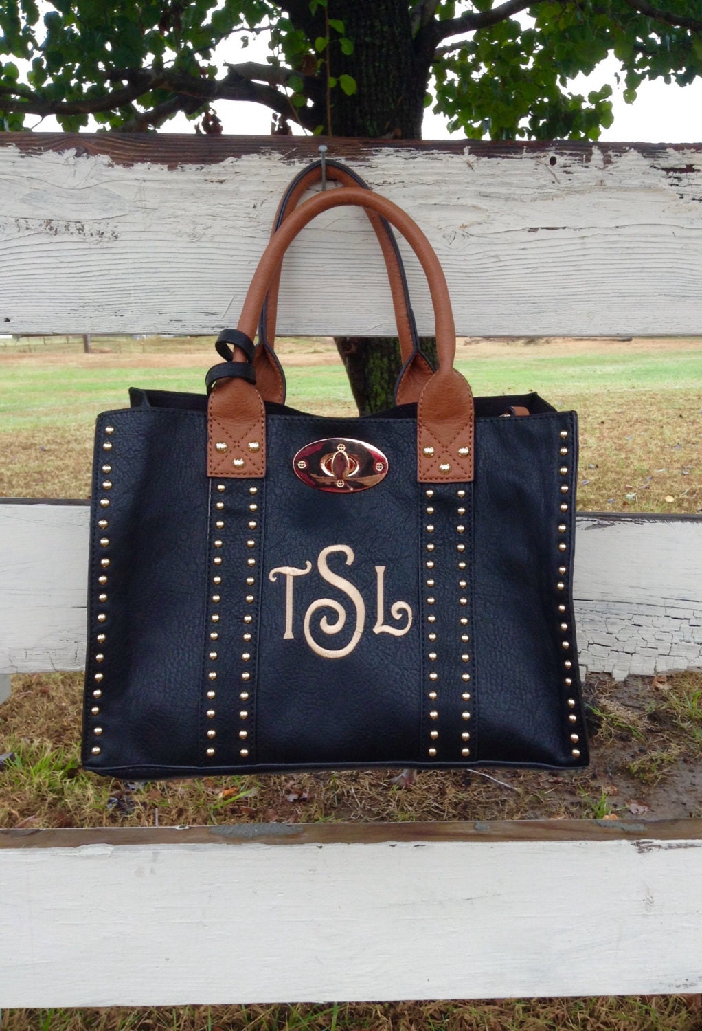 Beautiful studded purse Monogram Purse preppy monogram Etsy