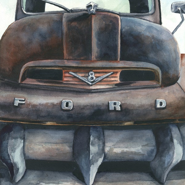 1952 Ford Pick Up Watercolor Print by Lynn Wilkerson