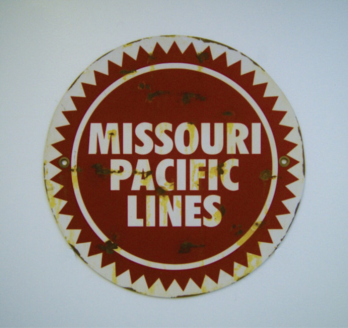 18 Hand Painted Missouri Pacific Railroad Metal Sign Etsy
