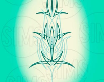 Teal Pinstripe Design Decal or Wall Art - Digital File