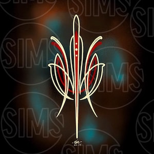 Rust Pinstripe Wall Art - Digital File