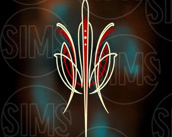 Rust Pinstripe Wall Art - Digital File