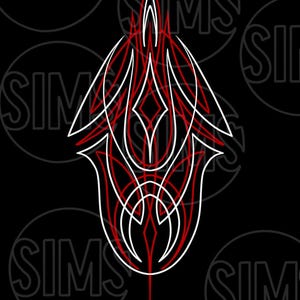 Black and Red Pinstripe Design Decal or Wall Art -Digital File