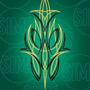 Green Pinstripe Design Decal or Wall Art -Digital File