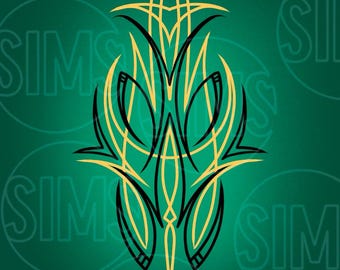 Green Pinstripe Design Decal or Wall Art -Digital File