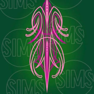 Pink und Grün Nadelstreifen Design Aufkleber oder Wandkunst - Digitale Datei