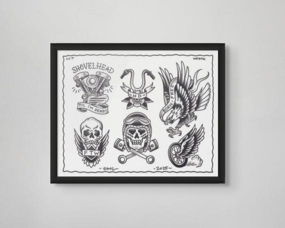 バイクタトゥーフラッシュ - Etsy 日本