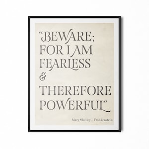 FRANKENSTEIN Print Quote · HALLOWEEN · Printable · 8.5 x 11 · Wall Art · Digital Download · Literary Gift · Mary SHELLEY · Dark Academia