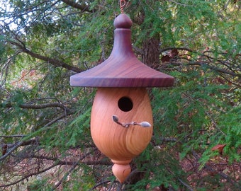 Birdhouse, Walnut and Cherry Birdhouse, Garden Decor