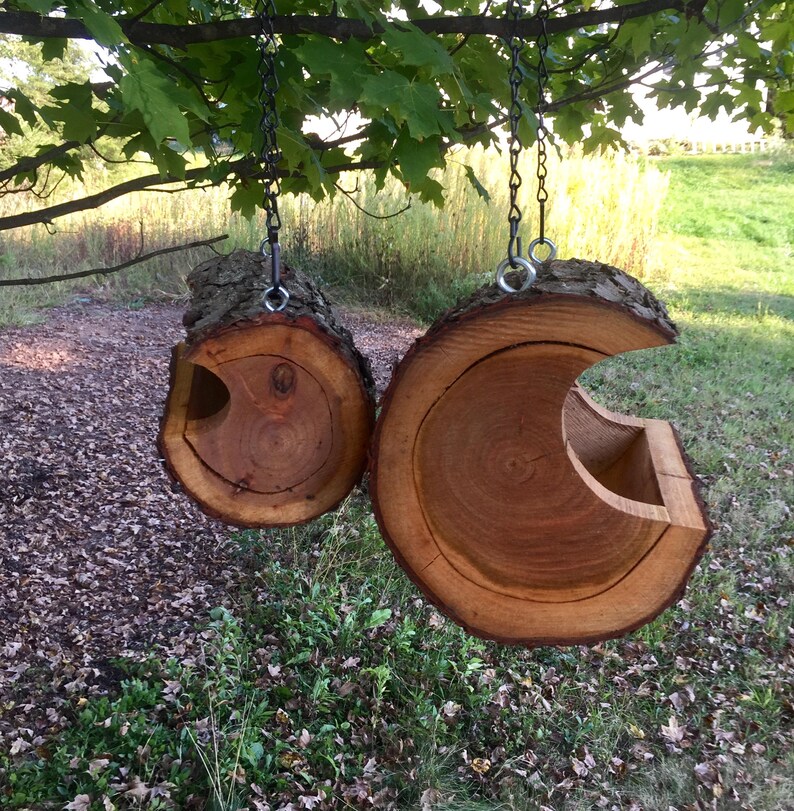 Bird Feeder Supersized Hanging Log Bird Feeder the Original Etsy