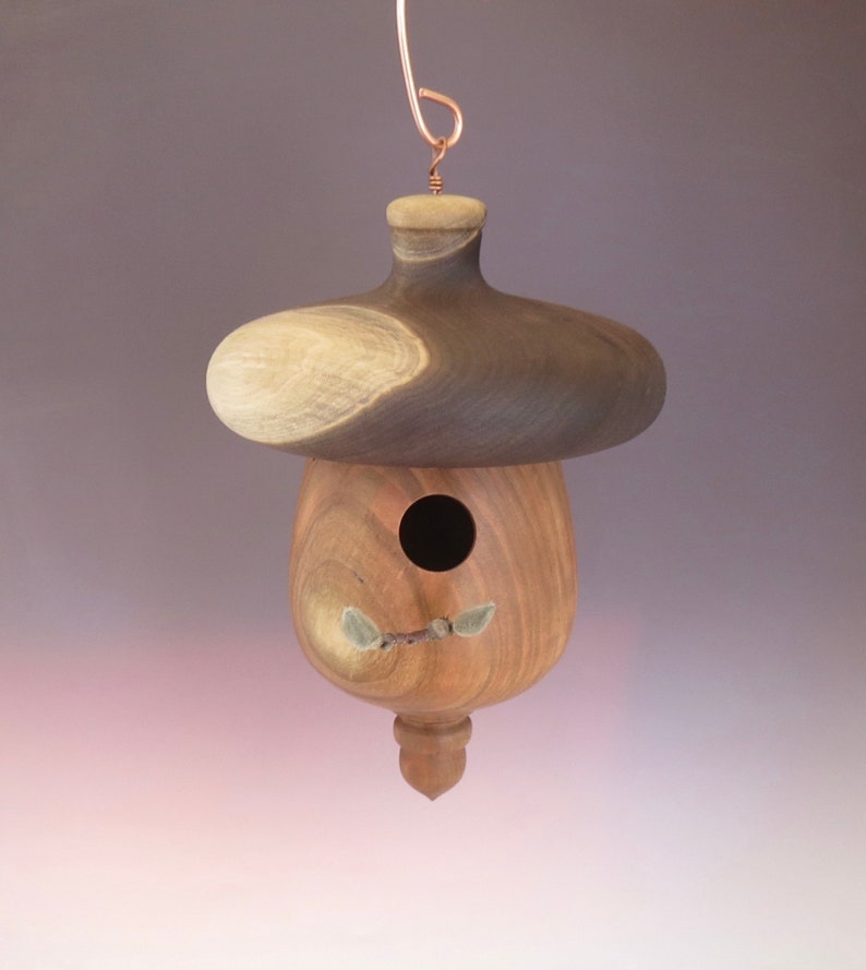Birdhouse Acorn Birdhouse Unique Birdhouse Wooden Turned Etsy